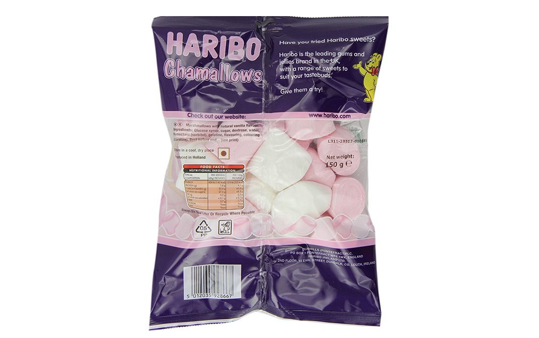 Haribo Chamallows Pink & White Marshmallows   Pack  150 grams